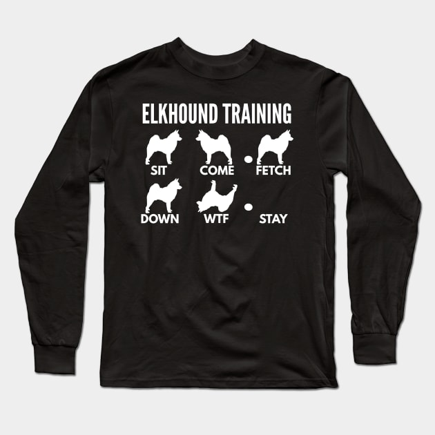 Elkhound Training Norwegian Elkhound Tricks Long Sleeve T-Shirt by DoggyStyles